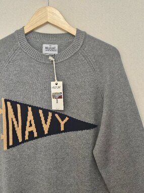 Hillflint Cotton Blend Navy Pennant Sweater L